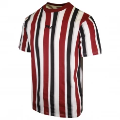 FILA Men's Red Navy White Grey Striped Logo S/S T-Shirt (167)