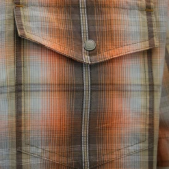 Spotted Clothing PrAna Men's Orange Brown Grey Plaid S/S Woven Shirt (S16)