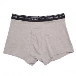 Mens Kenneth Cole Men's 2 Pack Solid Dark & Light Heather Grey Trunks (S07)