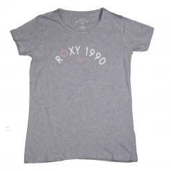 Roxy Girl's Heather Grey Roxy 1990 Round Neck S/S T-Shirt (S01) Kids