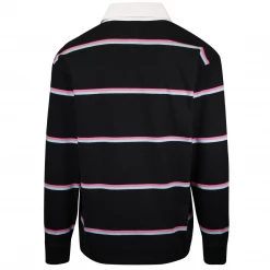 OBEY Men's Horizontal Stripe Button L/S Polo Shirt (S04) 32 OBEY Men's Horizontal Stripe Button L/S Polo Shirt (S04)