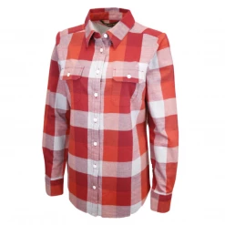 Harley-Davidson Women's 1903 Eagle Red Grey Plaid L/S Woven Shirt (S11)
