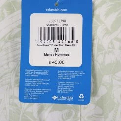 Columbia Men's Light Green Forrest Rapid Rivers II Printed S/S Shirt (390)