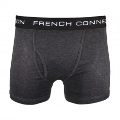French Connection Men's 3 Pack Dark Grey W/ Black Strap Boxer Brief (S03)