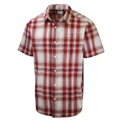 Columbia Men's Red White Rapid Rivers II Plaid S/S Shirt (Retail $45) 664