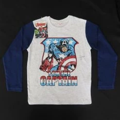 Marvels Marvel Kid's Captain America I Am The Captain L/S T Shirt