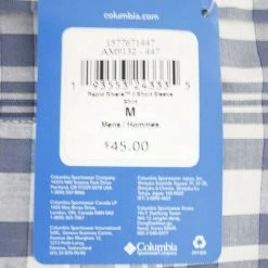 Spotted Clothing Columbia Men's Blue White Plaid Rapid Rivers II S/S Shirt