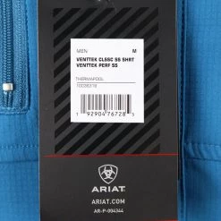 Mens Ariat Men's Blue Ariattek Heat Series S/S Woven Shirt (241)