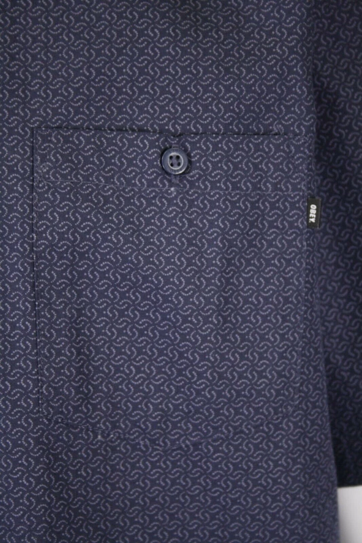 Obey Men's Navy Pattern S/S Woven Shirt 6 Obey Men's Navy Pattern S/S Woven Shirt