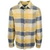 PrAna Men's Navy Yellow Beige Plaid L/S Flannel Shirt (S01)