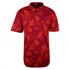 Columbia Men's Magenta Orange Palm Leaves Rapid Rivers S/S Woven Shirt (662)