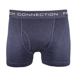 Mens French Connection Men's 3 Pack Navy Blue W/ Navy Blue Strap Boxer Briefs (S05)