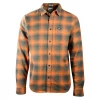 Wrangler Men's Apricot Orange Plaid L/S Woven Shirt (S01)