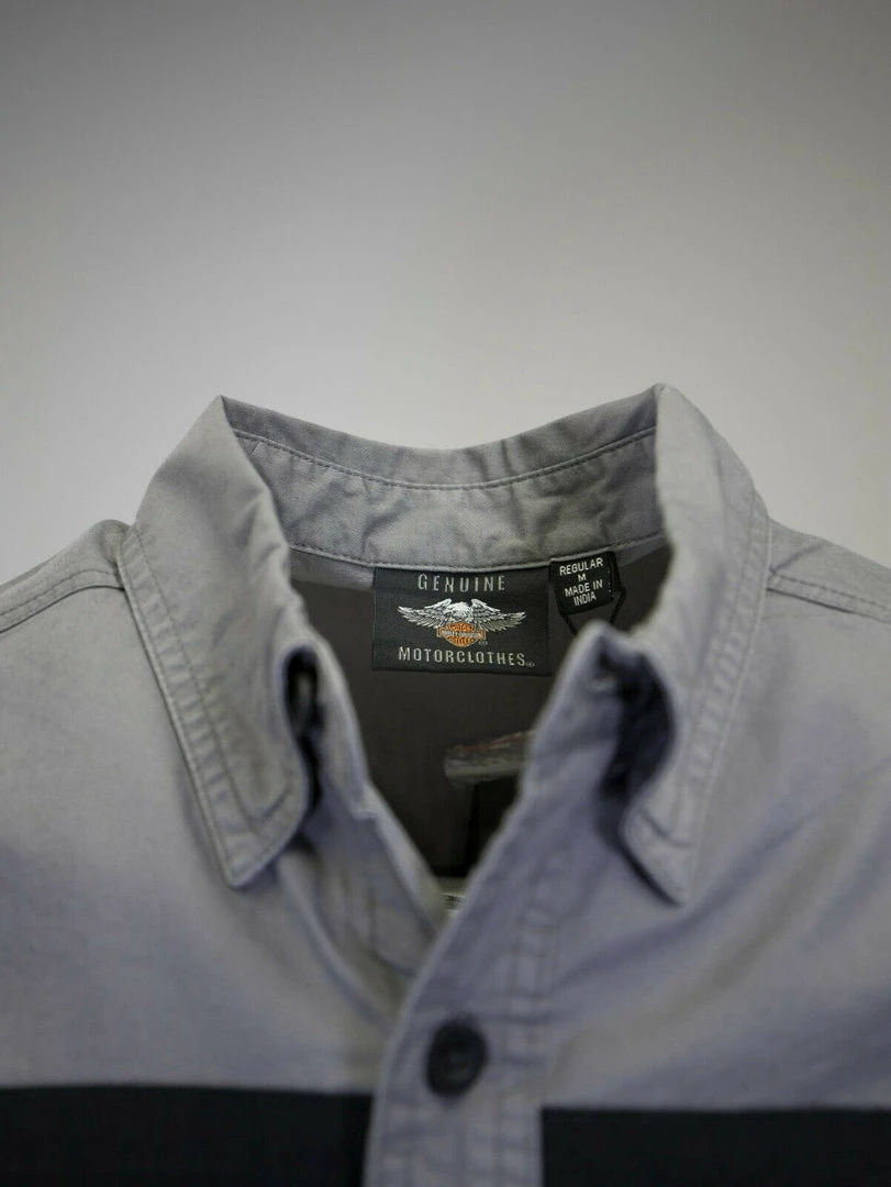 Harley-Davidson Men's Grey Black Sport Lines L/S Woven Shirt (S07) 8 Harley-Davidson Men's Grey Black Sport Lines L/S Woven Shirt (S07)