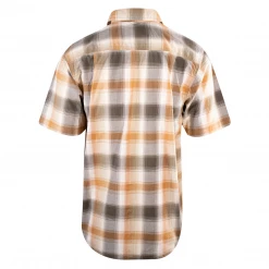 New Arrivals Carhartt Men's Gold Brown Olive Green Plaid Snap-Front S/S Woven Shirt (S13)