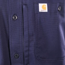 New Arrivals Carhartt Men's Navy Rugged Professional Series Canvas S/S Woven Shirt (S02)