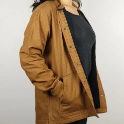 Carhartt Women's Golden Brown Snap-Front Rib Collar Shirt Jacket (S02)