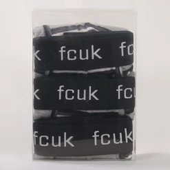 FCUK Men's 3 Pack Grey Black White Stripes W/ Black Strap Boxer Briefs (S16) Mens 15 FCUK Men's 3 Pack Grey Black White Stripes W/ Black Strap Boxer Briefs (S16) Mens