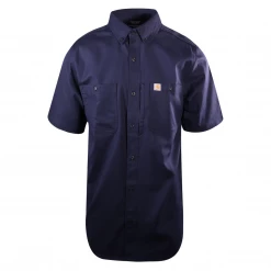 New Arrivals Carhartt Men's Navy Rugged Professional Series Canvas S/S Woven Shirt (S02)