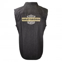 Harley-Davidson Men's Charcoal Denim 1903 Sleeveless Vest