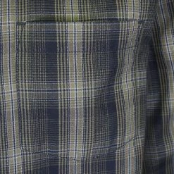 PrAna Men's Navy Green Plaid L/S Woven Shirt (S68)