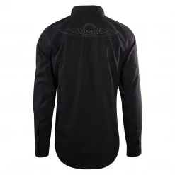 New Arrivals Harley-Davidson Men's Black Embroidered Skull L/S Woven Shirt (S21)