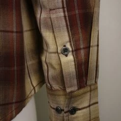 PrAna Men's Red Brown Gold Cream Plaid L/S Woven Shirt (S56)