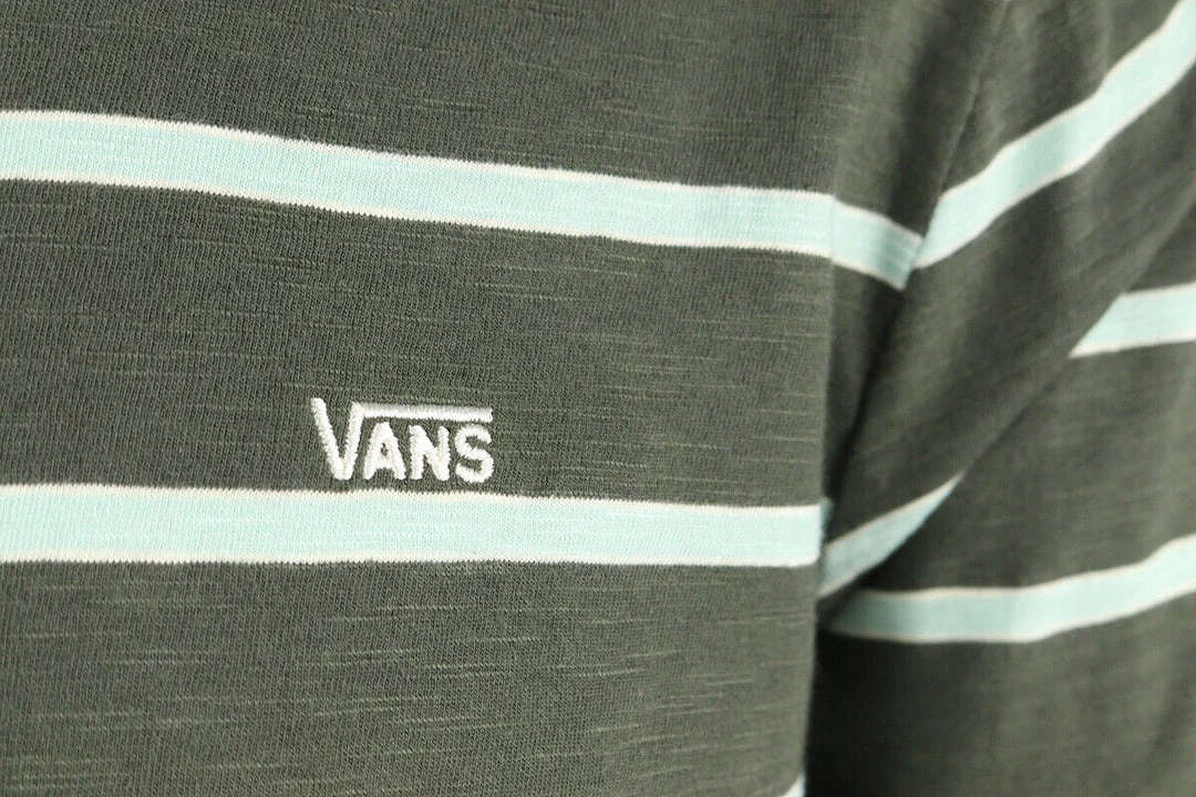 Vans Men's Ranger Green Teal Striped Endless S/S T-Shirt (S01) 6 Vans Men's Ranger Green Teal Striped Endless S/S T-Shirt (S01)