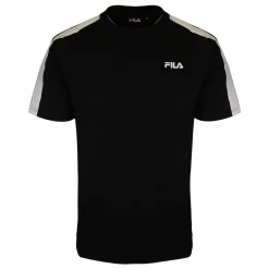 FILA Men's Black With Shoulder Pad & Logo S/S T-Shirt (168)