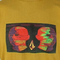 Volcom Men's Golden Brown Animoscillator Two Face S/S T-Shirt (S50) New Arrivals