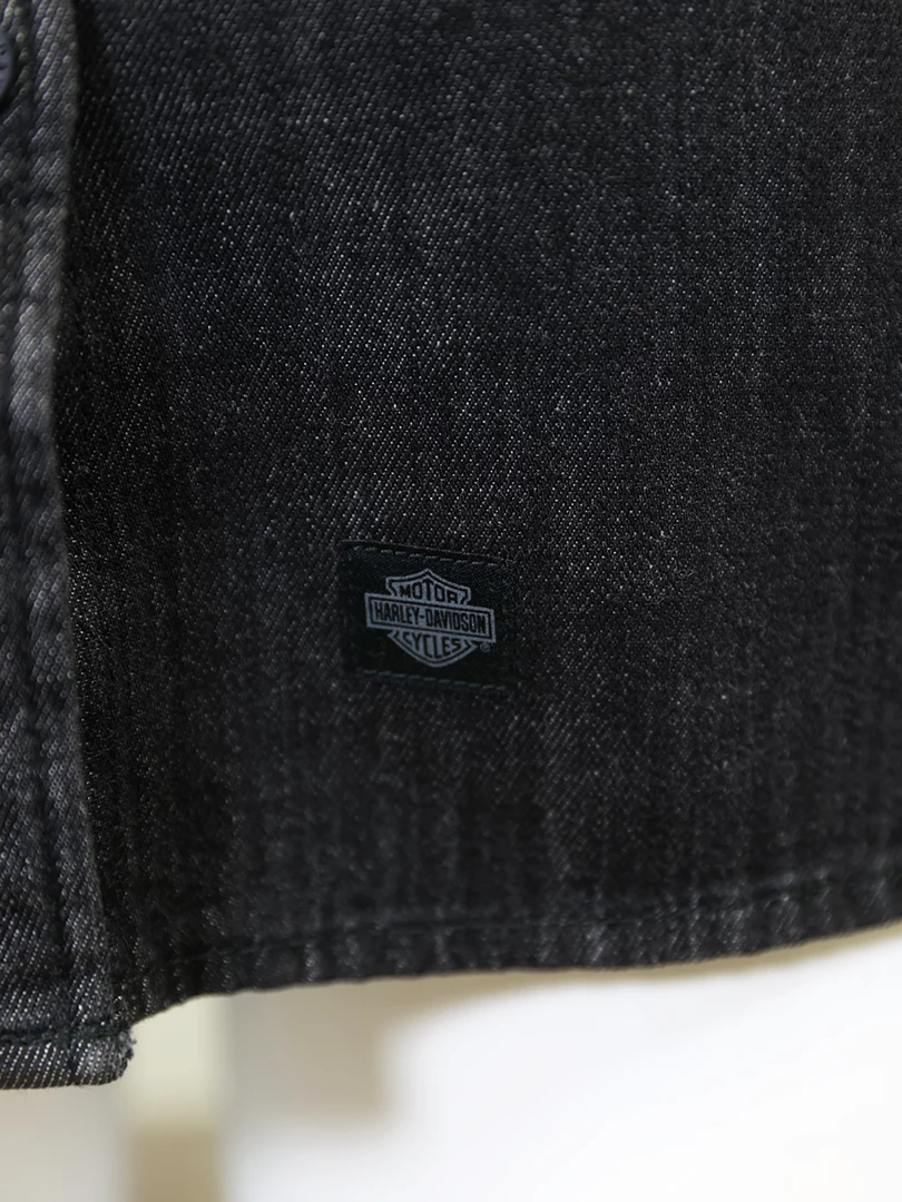 Harley-Davidson Women's Grey Denim L/S Woven Shirt (S05) 7 Harley-Davidson Women's Grey Denim L/S Woven Shirt (S05)