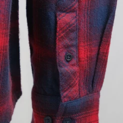 Rip Curl Men's Navy Red Plaid L/S Flannel Shirt (S08)