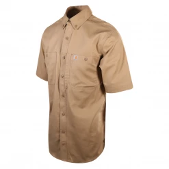 Carhartt Men's Khaki Rugged Professional Series Canvas S/S Woven Shirt (S03) New Arrivals