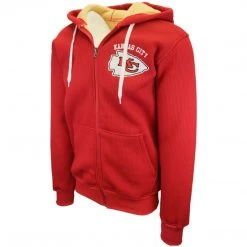 G-III Men's Red Yellow NFL Kansas City Chiefs Rib Knitted Full Zip Hoodie Mens
