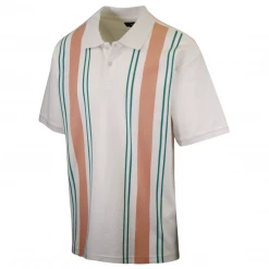 OBEY Men's Maps Vertical Striped Button S/S Polo Shirt (S30)