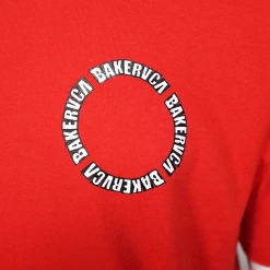 RVCA Men's Red BAKERVCA Circle Relaxed Fit S/S T-Shirt (S09)