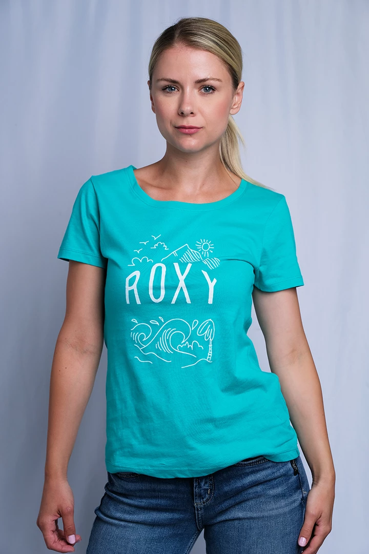 Roxy Women's Turquoise Paradise S/S T-Shirt (S04) 3 Roxy Women's Turquoise Paradise S/S T-Shirt (S04)