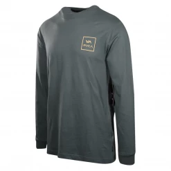 RVCA Men's Balsam Green Beige VA Box Regular Fit L/S T-Shirt (S16)