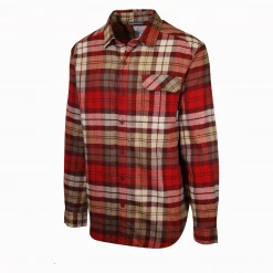 Columbia Men's Red Beige Weston Pass L/S Flannel Shirt (678)