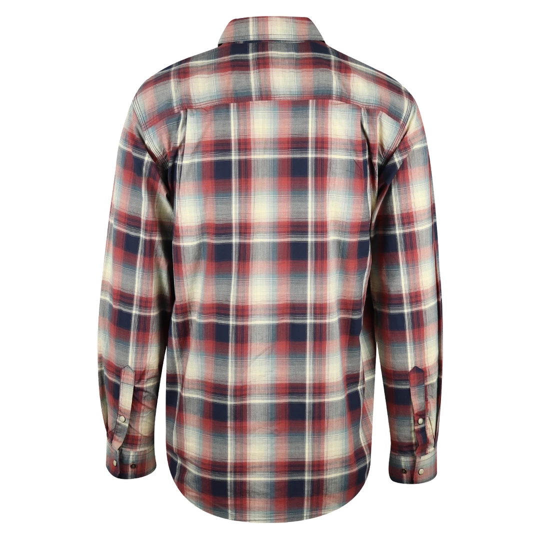 Carhartt Men's Red Navy Cream Plaid Relaxed Fit Snap Front L/S Woven Shirt (S18) New Arrivals 5 Carhartt Men's Red Navy Cream Plaid Relaxed Fit Snap Front L/S Woven Shirt (S18) New Arrivals