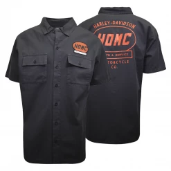 Harley-Davidson Men's Solid Grey HDMC S/S Woven Shirt (S12)