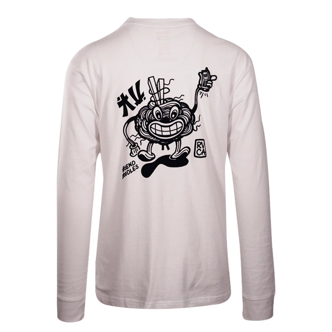 RVCA Men's White Send Noodles L/S T-Shirt (S17) 5 RVCA Men's White Send Noodles L/S T-Shirt (S17)