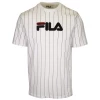 FILA Men's White & Navy Blue Striped Logo S/S T-Shirt (165) 2 FILA Men's White & Navy Blue Striped Logo S/S T-Shirt (165)