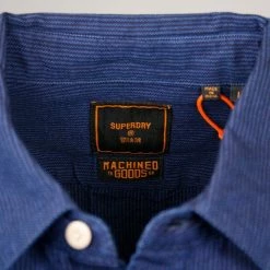 Superdry Men's Indigo Striped Traditional Workwear Plaid L/S Woven Shirt