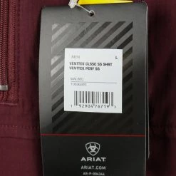 Ariat Men's Maroon Ariattek Heat Series S/S Woven Shirt 19 Ariat Men's Maroon Ariattek Heat Series S/S Woven Shirt