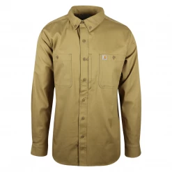 Carhartt Men's Khaki Rugged Professional Series L/S Woven Shirt (S12) New Arrivals
