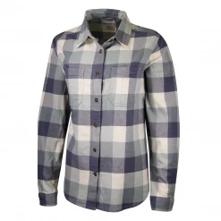 Carhartt Women's Turquoise Beige Blue L/S Woven Shirt (S05)