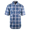 Mens Carhartt Men's Blue Grey Plaid Lightweight S/S Woven Shirt (S10)