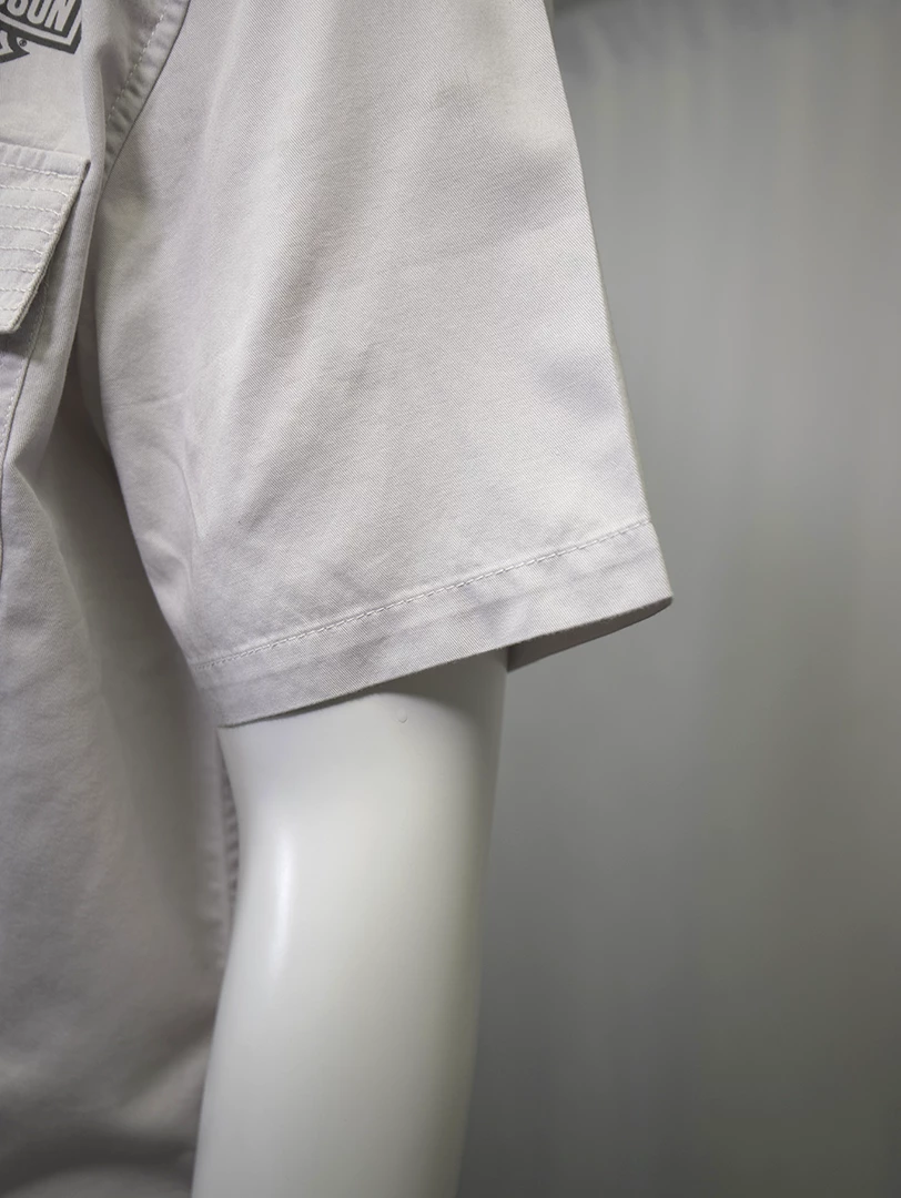 Harley-Davidson Men's Solid Light Grey S/S Woven Shirt (S03) 10 Harley-Davidson Men's Solid Light Grey S/S Woven Shirt (S03)