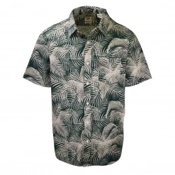 Levi's Men's Green Beige Palm Leaves S/S Woven Shirt